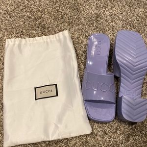 Gucci Rubber Sandals Lavendar